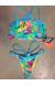 Cropped top estampa tropical Tropical Blue Neck