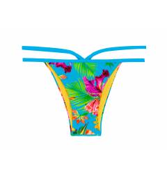 Calcinha strapy flora tropica azul Calcinha Tropical Blue Neck