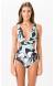 Mai� floral preto e azul Gabriela