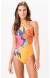 Body maio floral estampa localizada - Lirios Laranja