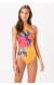 Body maio floral estampa localizada - Lirios Laranja