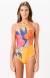 Body maio floral estampa localizada - Lirios Laranja