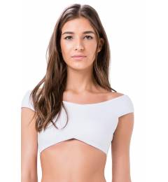 Top ombro a ombro liso branco Top Manoela