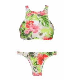 Biquni cropped top print floral Acacia Rosa
