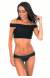 Biqu�ni cropped ombro a ombro All Black