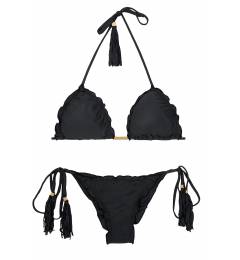 Biqu�ni empina bumbum pompom Ambra Frufru Preto