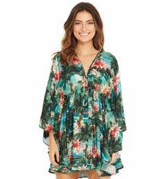 Vestido manga longa folhagem Equilibrio Isla