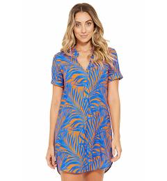 Vestido pra folhagem blue curto Naomi Cayena