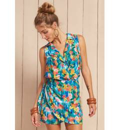 Vestido transpassado estampa floral Vestido Dora