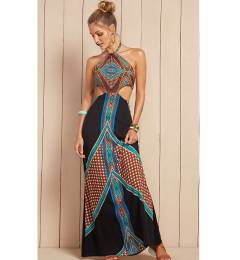 Vestido longo recorte lateral praia Vestido Elisia