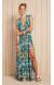 Vestido longo fenda estampa floral Vestido Serena