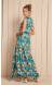 Vestido longo fenda estampa floral Vestido Serena