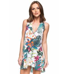 Vestido floral transpassado Beleza Do Caribe
