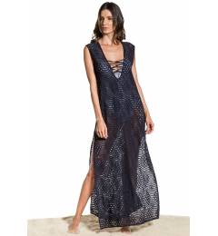 Vestido longo renda transparente - Saida Strappy Noite