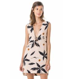 Vestido curto coqueiro praia - Vestido Decote Profundo