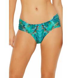 Calcinha lateral franzida larga cocar blue Bottom Prado Fantastic