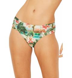 Calcinha lateral franzida larga tropical Bottom Prado Isla