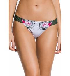 Calcinha floral c/ costas lisa - Bottom Fixo Flor De Kaki