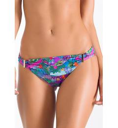 Calcinha fixa estampada detalhe dourado Bottom Rosa Marinha