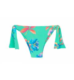 Calcinha laço verde agua floral Bottom Acqua Flora Transpassado
