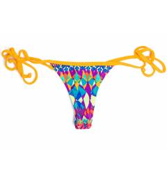 Calcinha fio dental estampa vies amarelo Calcinha Guadeloupe