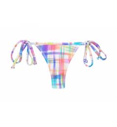 Calcinha reta laço xadrez Calcinha Plaid Micro