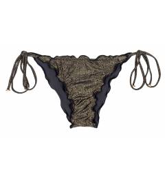 Calcinha biquini frufru brilho lurex Calcinha Radiante Preto Frufru