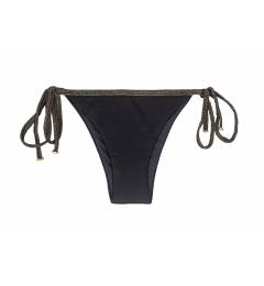 Calcinha reta lacinho com lurex Calcinha Radiante Preto Lacinho