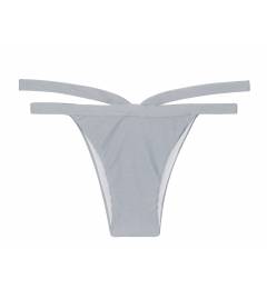 Calcinha reta strapy prata Calcinha Silver Triangulo