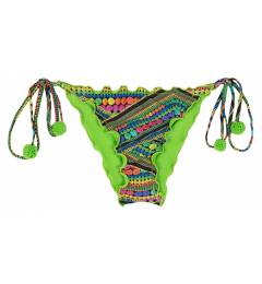 Calcinha de lacinho com pompom Calcinha Tricotart Frufru