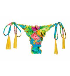 Calcinha micro empina bumbum tropical Calcinha Tropical Blue Frufru Fio