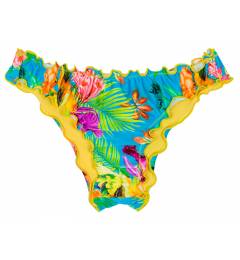 Calcinha inteira frufru tropical azul Calcinha Tropical Blue Ombro A Ombro