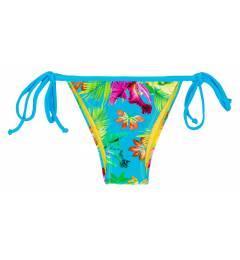 Calcinha lacinho estampa tropical azul Calcinha Tropical Blue Triangulo