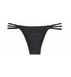 Parte de baixo biquini Strappy preto Calcinha Tiras Trio