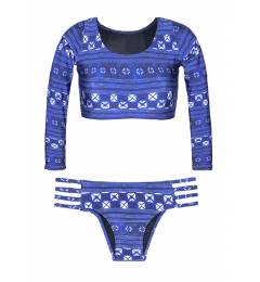 Biqu�ni cropped manga longa e tiras Cool Jean Strappy
