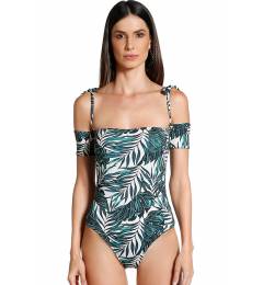 Body ombro a ombro estampado Safari Folhagens