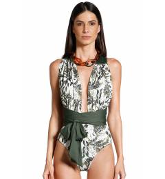 Body com decote profundo Strips Selva