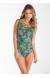 Maio strappy estampa floral geometrica Body Araripe