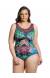 Maio estampado costas lisa preta - Body Floresta Plus