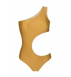 Body ombro recorte lateral dourado Gold Assimetrico