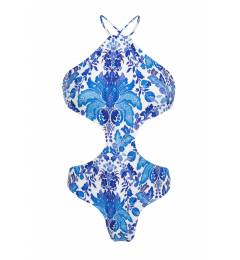 Boby Decote Estampado Hortensia Body Decote