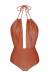 Body decotado de lurex Radiante Canela Decote Profundo