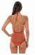 Body decotado de lurex Radiante Canela Decote Profundo