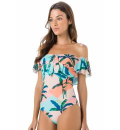 Body babado estampado - Maillot Babado Ombro