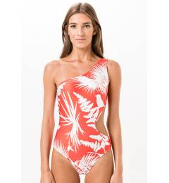 Maio assimetrico folhagem vermelho e branco Passarinho