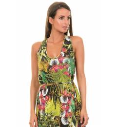Vestido print tropical Folhagem Verde