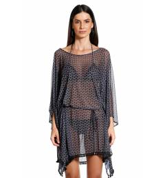 Saida expresso noite Kaftan Pom-pom Preto