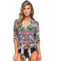Camisa praia estampda Chemise Native