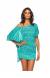 Saida de praia ombro caido azul Tunica Aqua