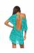 Saida de praia ombro caido azul Tunica Aqua